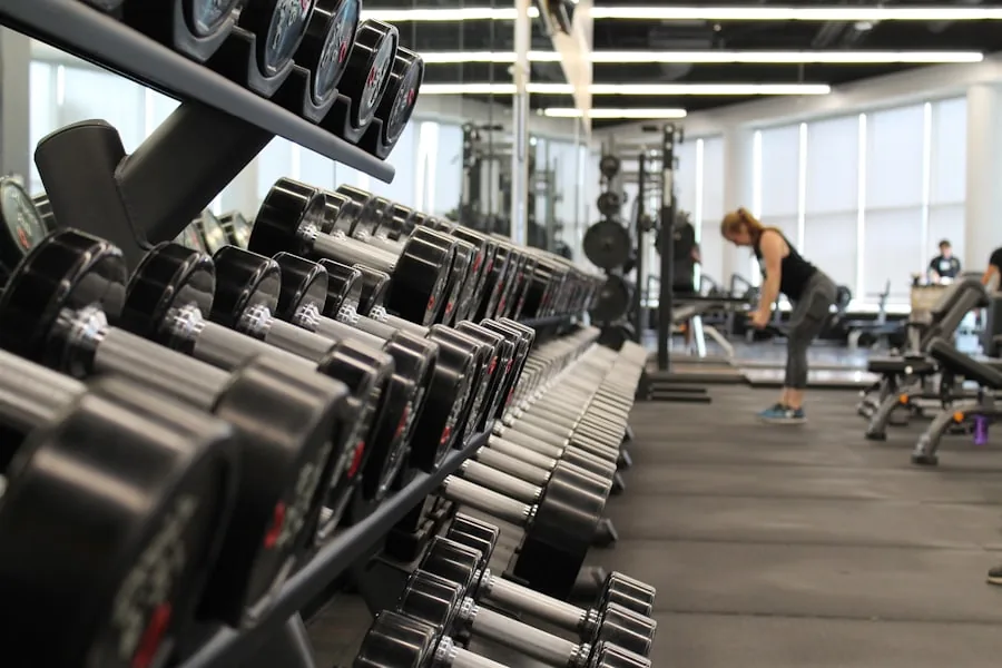 Fitness facility with training equipment